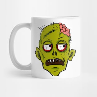 Bored zombie face, illustration Mug